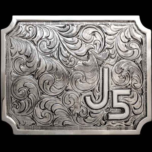 Show off your Ranch Brand or initials on the simple, yet elegant Guthrie buckle. Crafted on a hand-engraved, German Silver base with our signature antique finish for a rustic feel. The unique shape and straight edge border add an element of simplicity to 